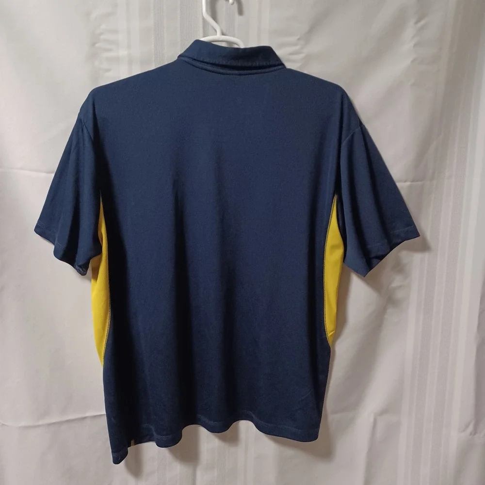 Nike Polo Shirt Mens XXL Navy Michigan Wolverines FIT DRY Short‎ Sleeve Athletic